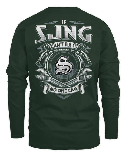 SJNG AP81-K4-626 - Personalized Ahmed Quote Apparel “If Ahmed Can't Fix It, No One Can” - Men's Long Sleeved T-Shirt - Forest Green