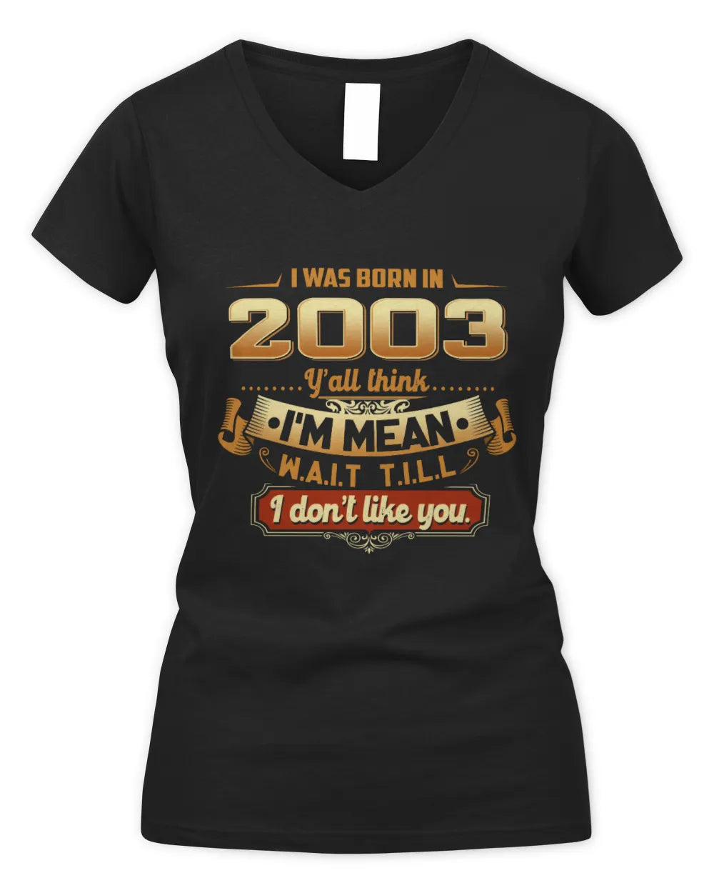 2003 HH89-K2 – Funny Birth Year Attitude Quote T-Shirt - Women's V-Neck T-Shirt - Black