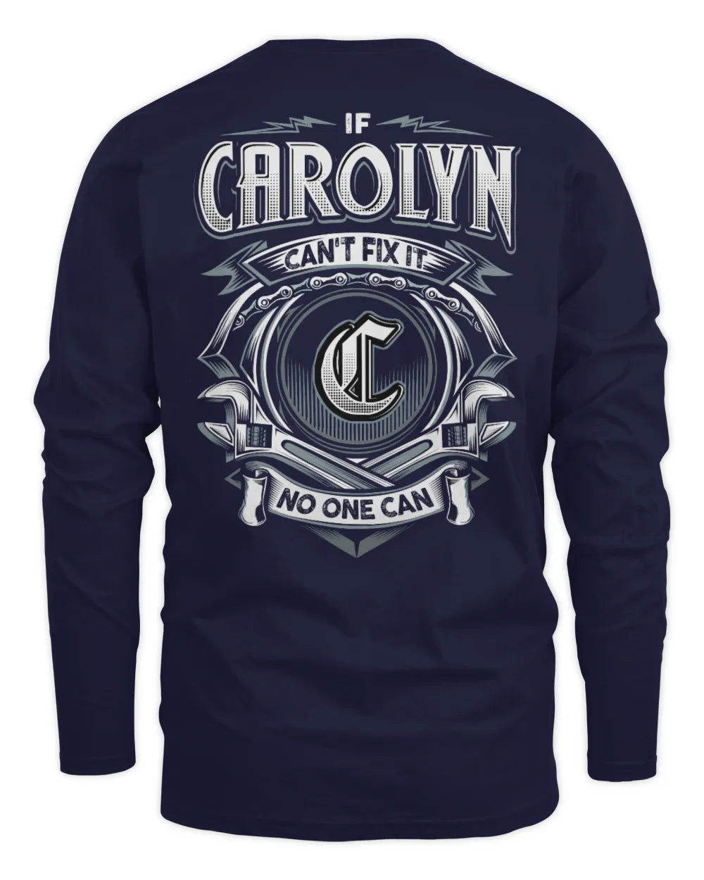 CAROLYN AP81-K4-626 - Personalized Ahmed Quote Apparel “If Ahmed Can't Fix It, No One Can” - Men's Long Sleeved T-Shirt - Navy