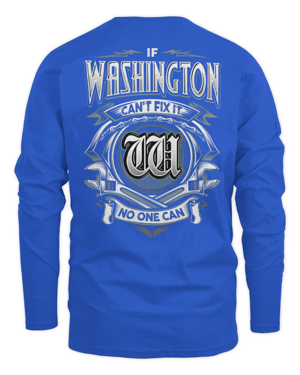 WASHINGTON AP81-K4-626 - Personalized Ahmed Quote Apparel “If Ahmed Can't Fix It, No One Can” - Men's Long Sleeved T-Shirt - Royal