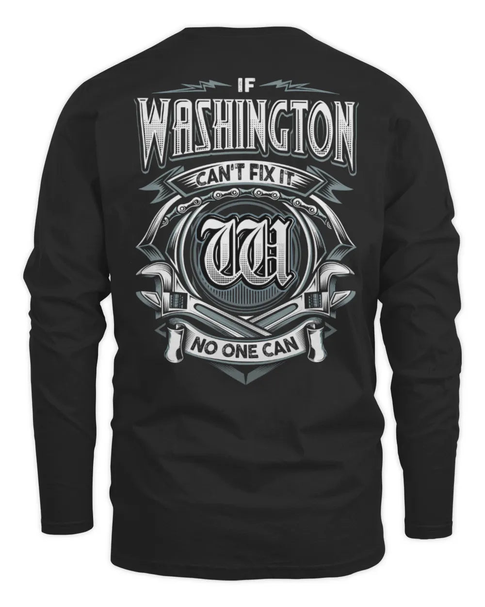 WASHINGTON AP81-K4-626 - Personalized Ahmed Quote Apparel “If Ahmed Can't Fix It, No One Can” - Men's Long Sleeved T-Shirt - Black