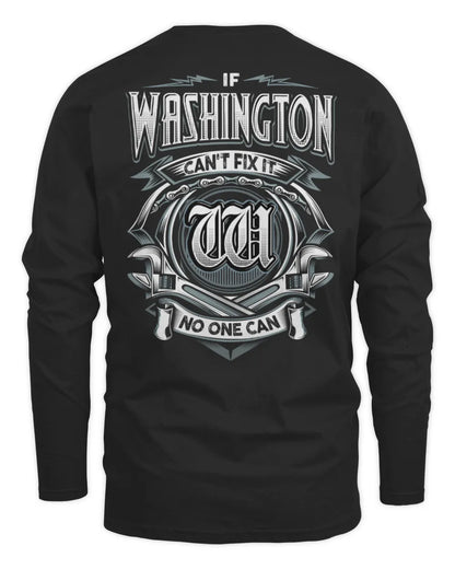 WASHINGTON AP81-K4-626 - Personalized Ahmed Quote Apparel “If Ahmed Can't Fix It, No One Can” - Men's Long Sleeved T-Shirt - Black