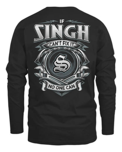 SINGH AP81-K4-626 - Personalized Ahmed Quote Apparel “If Ahmed Can't Fix It, No One Can” - Men's Long Sleeved T-Shirt - Black