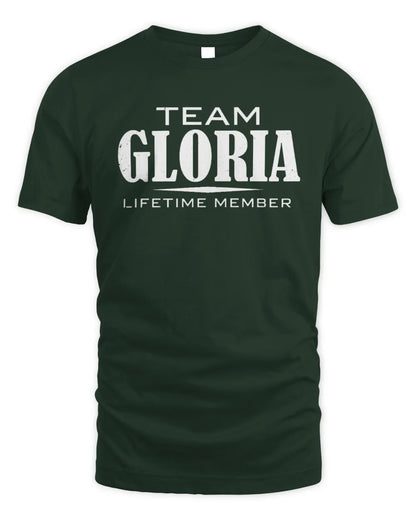 GLORIA BL62-K4-128 - Personalized “Team NAME Lifetime Member” - Unisex Standard T-Shirt - Forest Green