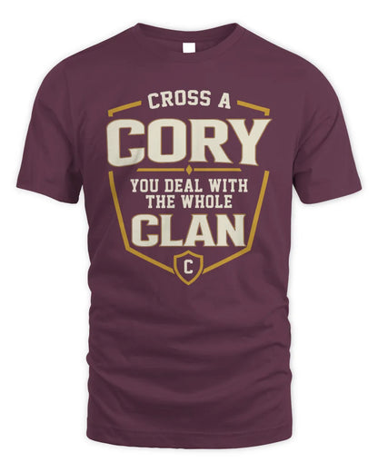 CORY NT1-K008 Cross A/An NAME, You Deal With the Whole Clan | Personalized Vintage T-Shirt - Unisex Standard T-Shirt - Maroon