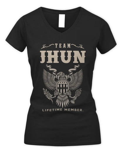 JHUN TP06-K82 – Personalized Classic Style Apparel “Team NAME Lifetime Member” - Women's V-Neck T-Shirt - Black