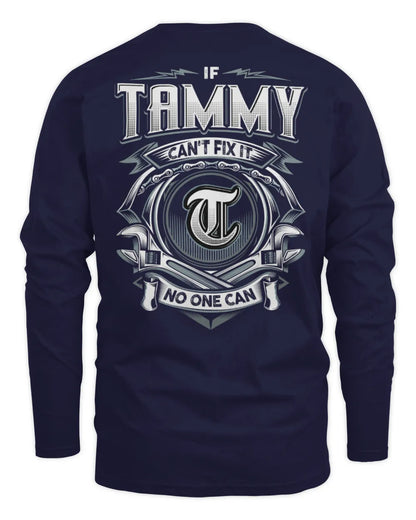 TAMMY AP81-K4-626 - Personalized Ahmed Quote Apparel “If Ahmed Can't Fix It, No One Can” - Men's Long Sleeved T-Shirt - Navy