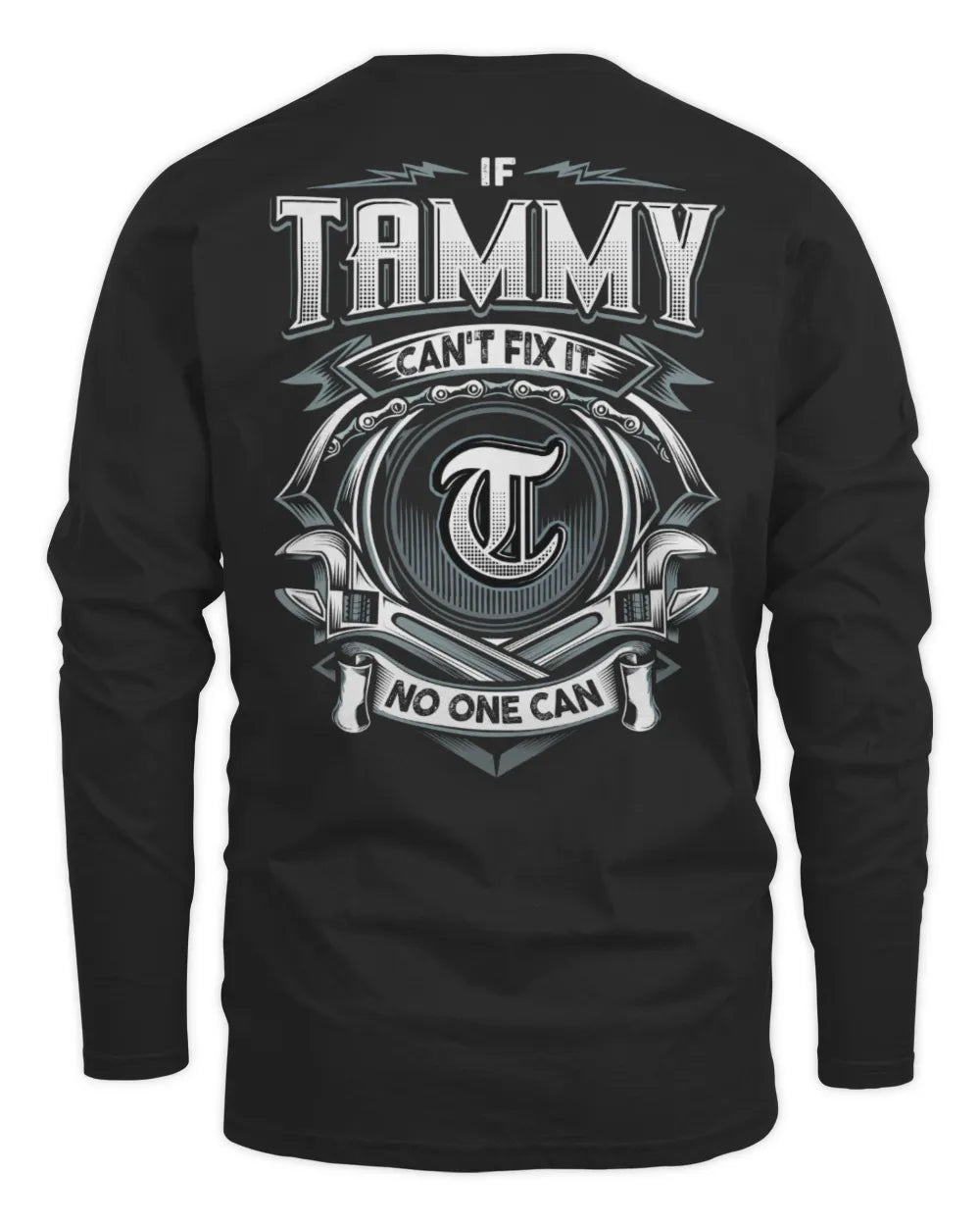 TAMMY AP81-K4-626 - Personalized Ahmed Quote Apparel “If Ahmed Can't Fix It, No One Can” - Men's Long Sleeved T-Shirt - Black