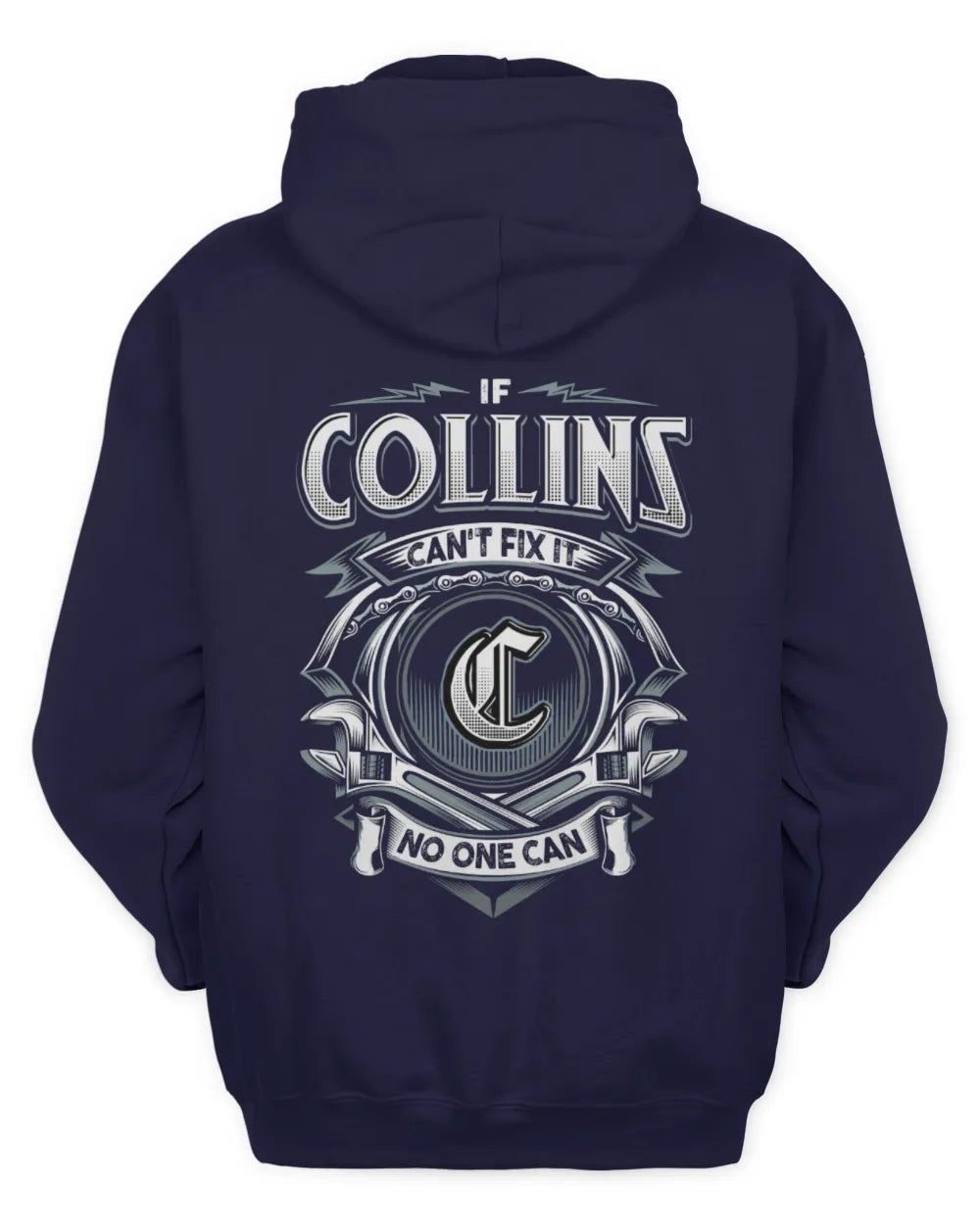 COLLINS AP81-K4-626 - Personalized Ahmed Quote Apparel “If Ahmed Can't Fix It, No One Can” - Unisex Hoodie - Navy