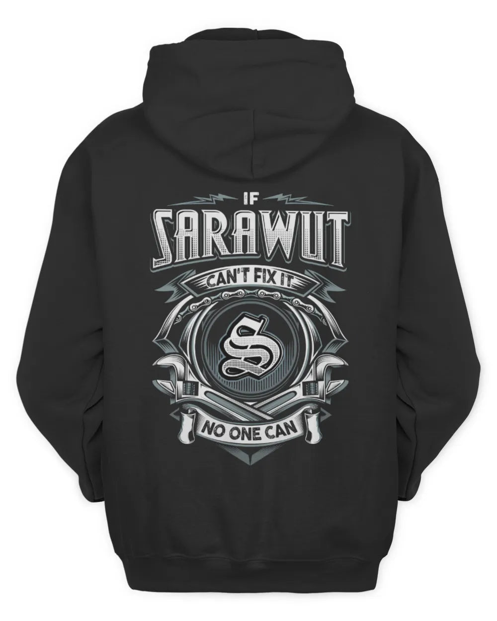 SARAWUT AP81-K4-626 - Personalized Ahmed Quote Apparel “If Ahmed Can't Fix It, No One Can” - Unisex Hoodie - Black