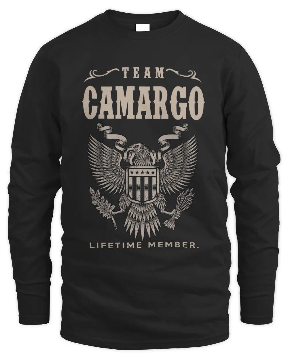 CAMARGO TP06-K82 – Personalized Classic Style Apparel “Team NAME Lifetime Member” - Men's Long Sleeved T-Shirt - Black