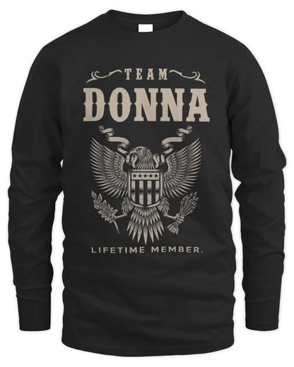 DONNA TP06-K82 – Personalized Classic Style Apparel “Team NAME Lifetime Member” - Men's Long Sleeved T-Shirt - Black