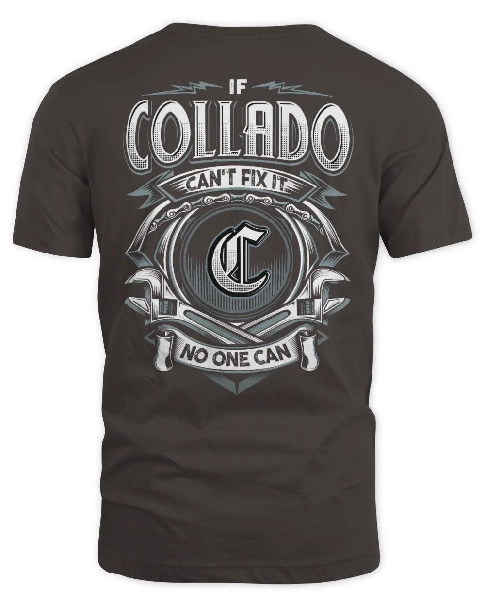 COLLADO AP81-K4-626 - Personalized Ahmed Quote Apparel “If Ahmed Can't Fix It, No One Can” - Unisex Standard T-Shirt - Dark Chocolate