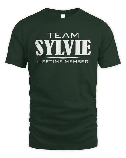 SYLVIE BL62-K4-128 - Personalized “Team NAME Lifetime Member” - Unisex Standard T-Shirt - Forest Green