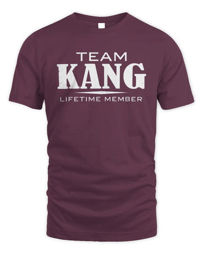KANG BL62-K4-128 - Personalized “Team NAME Lifetime Member” - Unisex Standard T-Shirt - Maroon