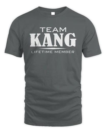 KANG BL62-K4-128 - Personalized “Team NAME Lifetime Member” - Unisex Standard T-Shirt - Charcoal