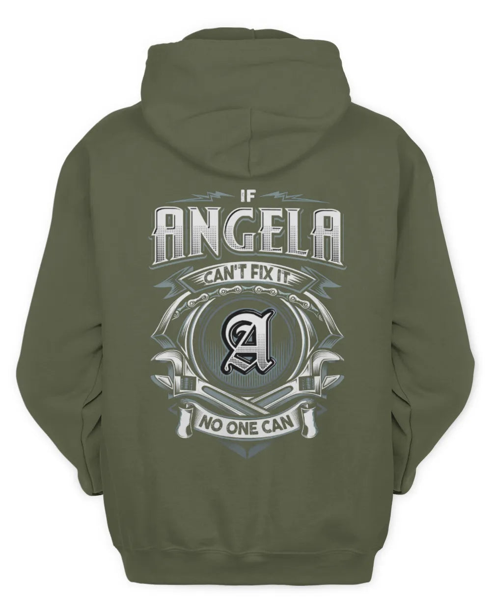 ANGELA AP81-K4-626 - Personalized Ahmed Quote Apparel “If Ahmed Can't Fix It, No One Can” - Unisex Hoodie - Military Green