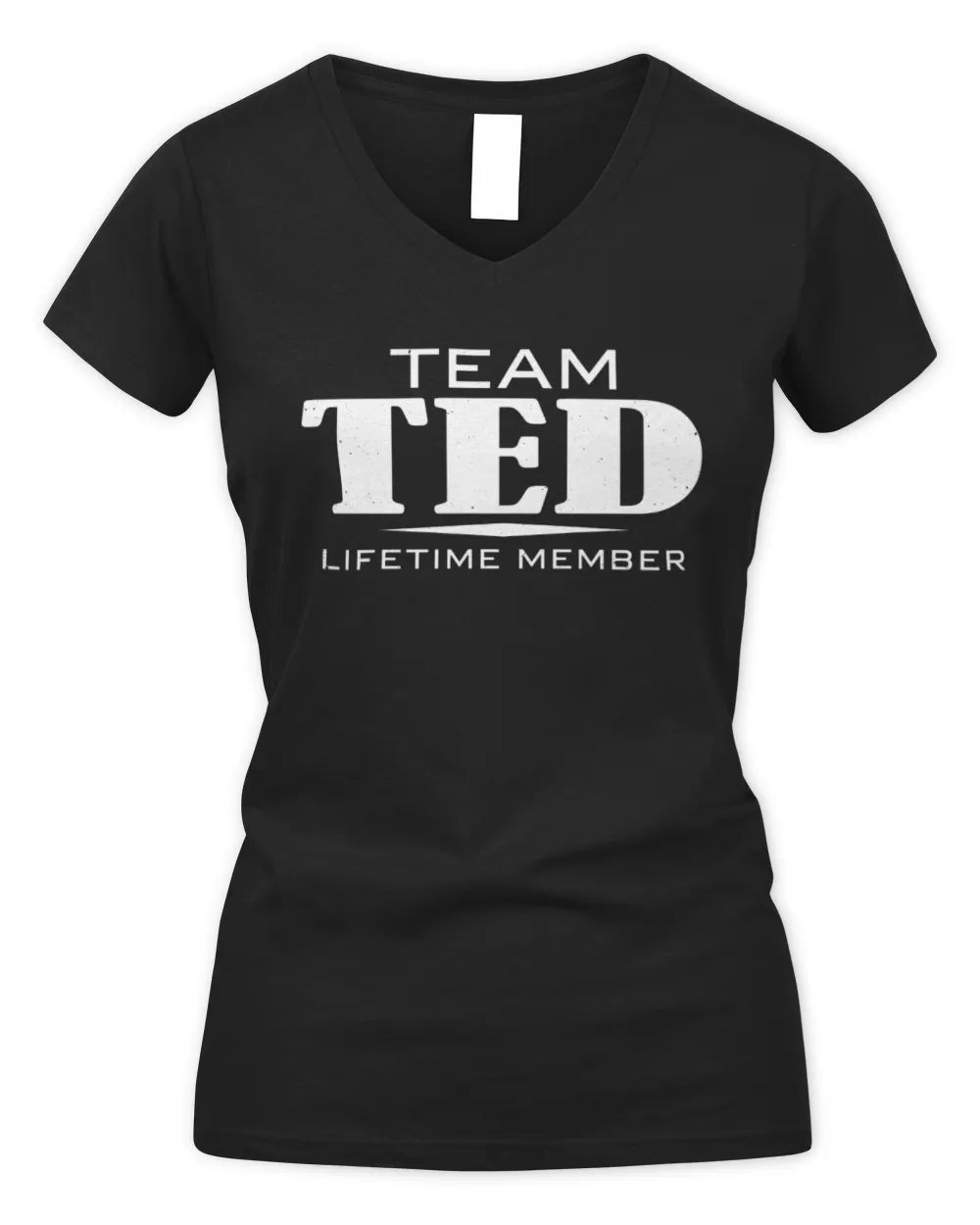 TED BL62-K4-128 - Personalized “Team NAME Lifetime Member” - Women's V-Neck T-Shirt - Black