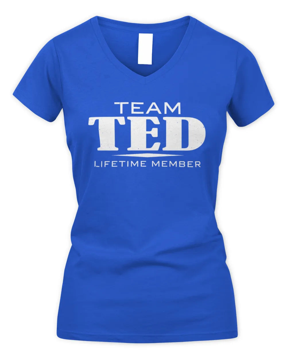 TED BL62-K4-128 - Personalized “Team NAME Lifetime Member” - Women's V-Neck T-Shirt - Royal