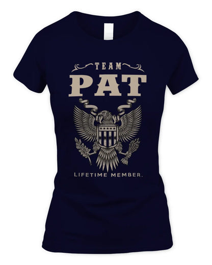 PAT TP06-K82 – Personalized Classic Style Apparel “Team NAME Lifetime Member” - Women's Standard T-Shirt - Navy