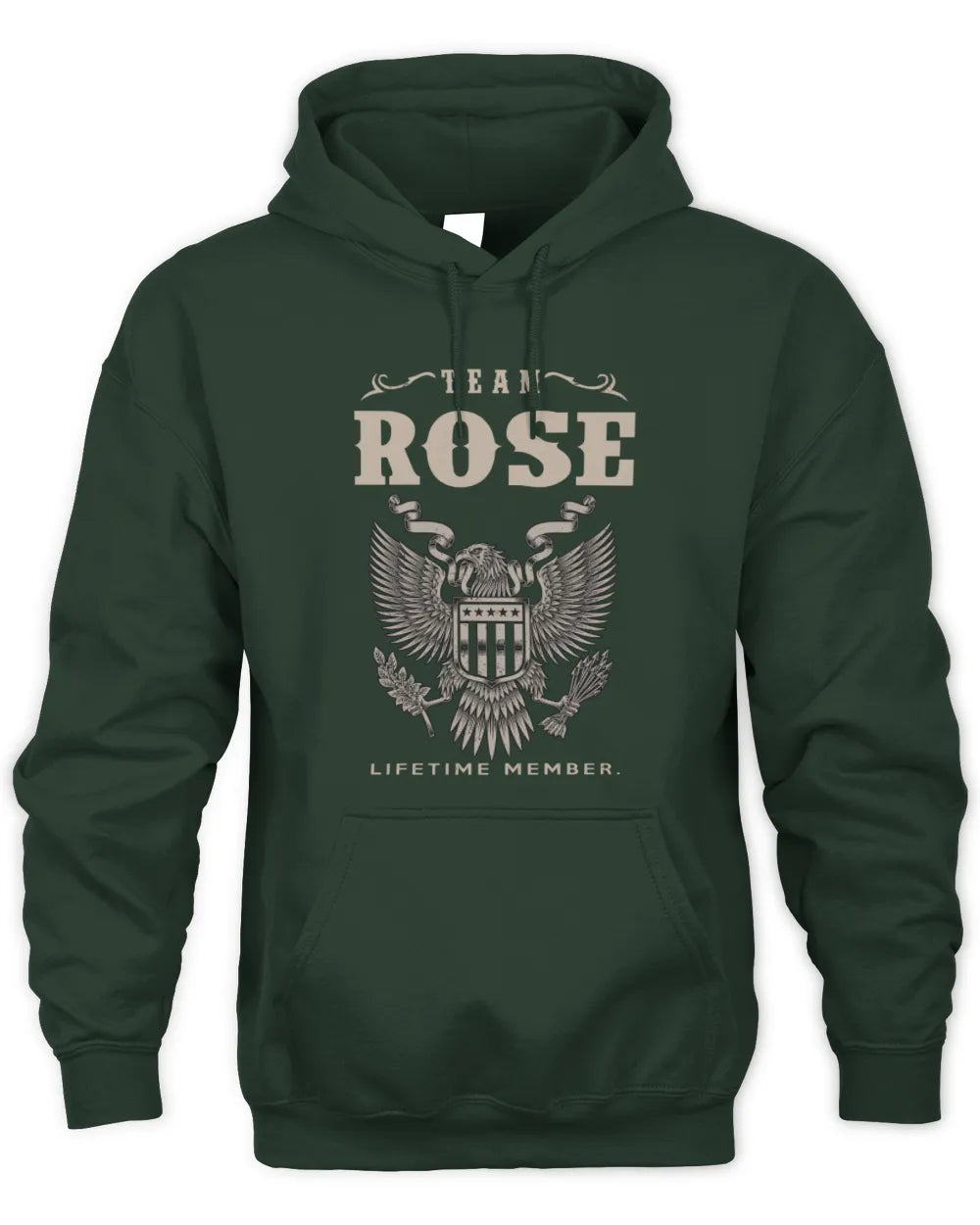 ROSE TP06-K82 – Personalized Classic Style Apparel “Team NAME Lifetime Member” - Unisex Hoodie - Forest Green