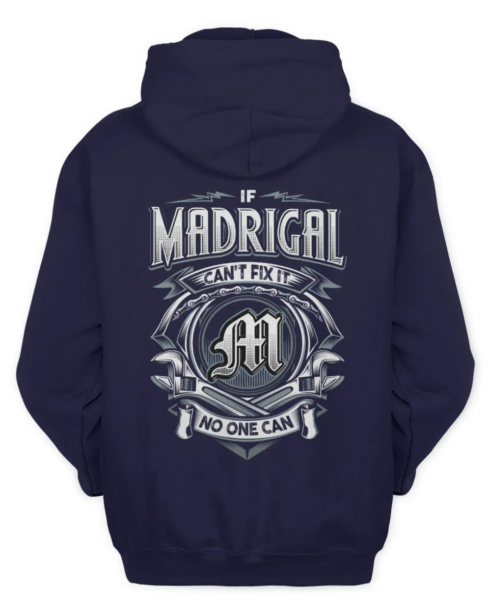 MADRIGAL AP81-K4-626 - Personalized Ahmed Quote Apparel “If Ahmed Can't Fix It, No One Can” - Unisex Hoodie - Navy