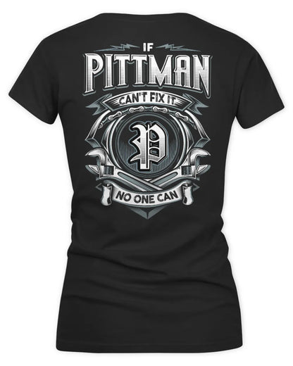PITTMAN AP81-K4-626 - Personalized Ahmed Quote Apparel “If Ahmed Can't Fix It, No One Can” - Women's V-Neck T-Shirt - Black