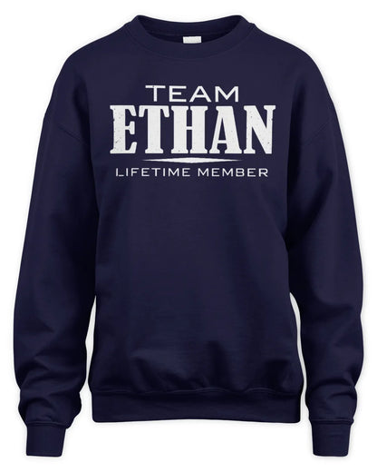 ETHAN BL62-K4-128 - Personalized “Team NAME Lifetime Member” - Unisex Sweatshirt - Navy