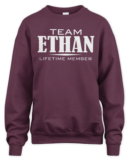 ETHAN BL62-K4-128 - Personalized “Team NAME Lifetime Member” - Unisex Sweatshirt - Maroon
