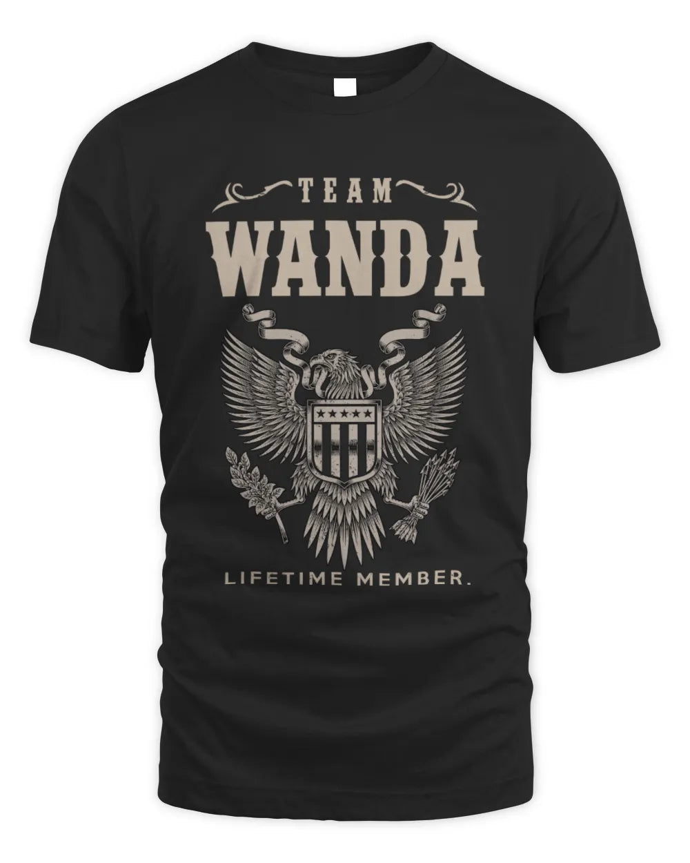 WANDA TP06-K82 – Personalized Classic Style Apparel “Team NAME Lifetime Member” - Unisex Standard T-Shirt - Black