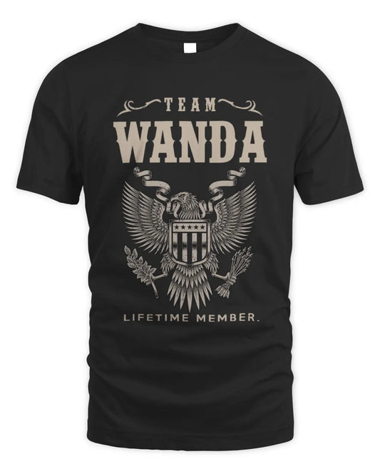 WANDA TP06-K82 – Personalized Classic Style Apparel “Team NAME Lifetime Member” - Unisex Standard T-Shirt - Black