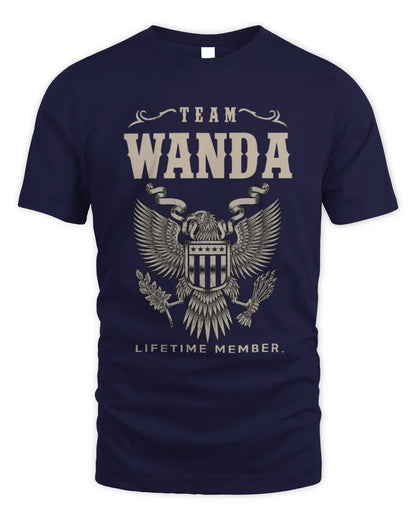 WANDA TP06-K82 – Personalized Classic Style Apparel “Team NAME Lifetime Member” - Unisex Standard T-Shirt - Navy