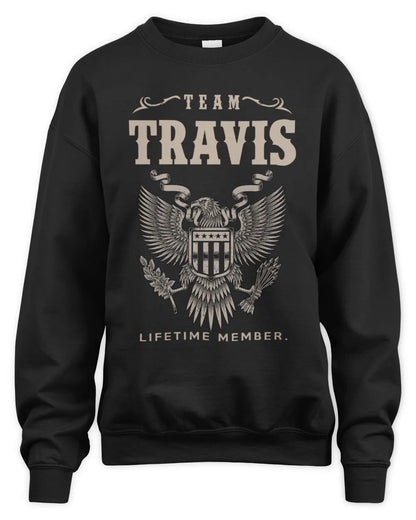 TRAVIS TP06-K82 – Personalized Classic Style Apparel “Team NAME Lifetime Member” - Unisex Sweatshirt - Black