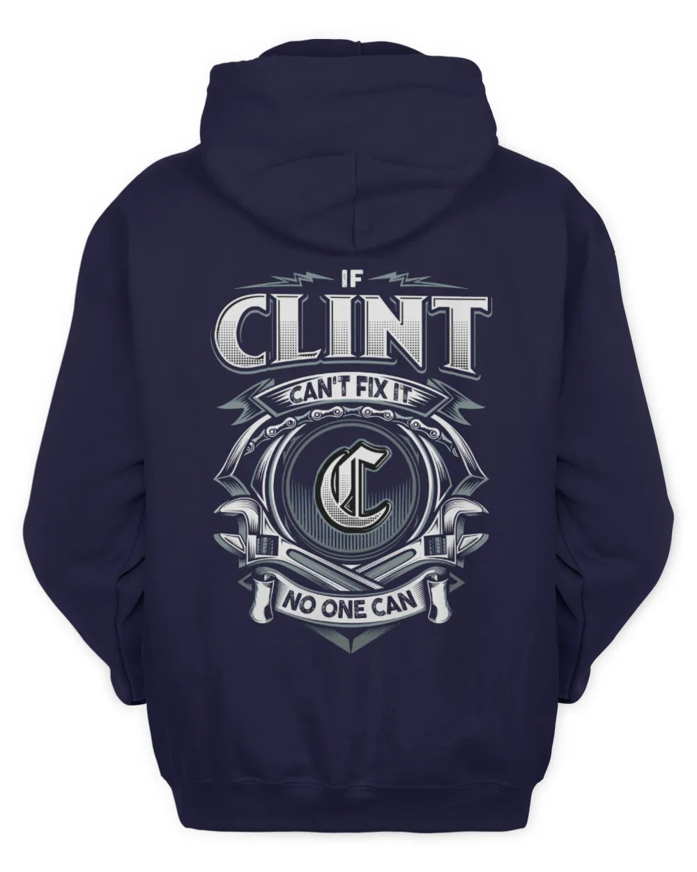 CLINT AP81-K4-626 - Personalized Ahmed Quote Apparel “If Ahmed Can't Fix It, No One Can” - Unisex Hoodie - Navy