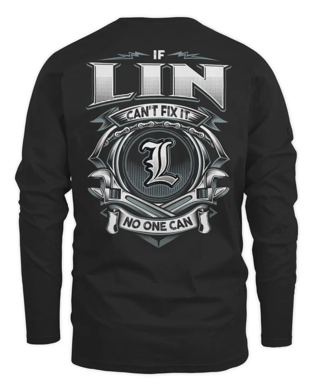 LIN AP81-K4-626 - Personalized Ahmed Quote Apparel “If Ahmed Can't Fix It, No One Can” - Men's Long Sleeved T-Shirt - Black