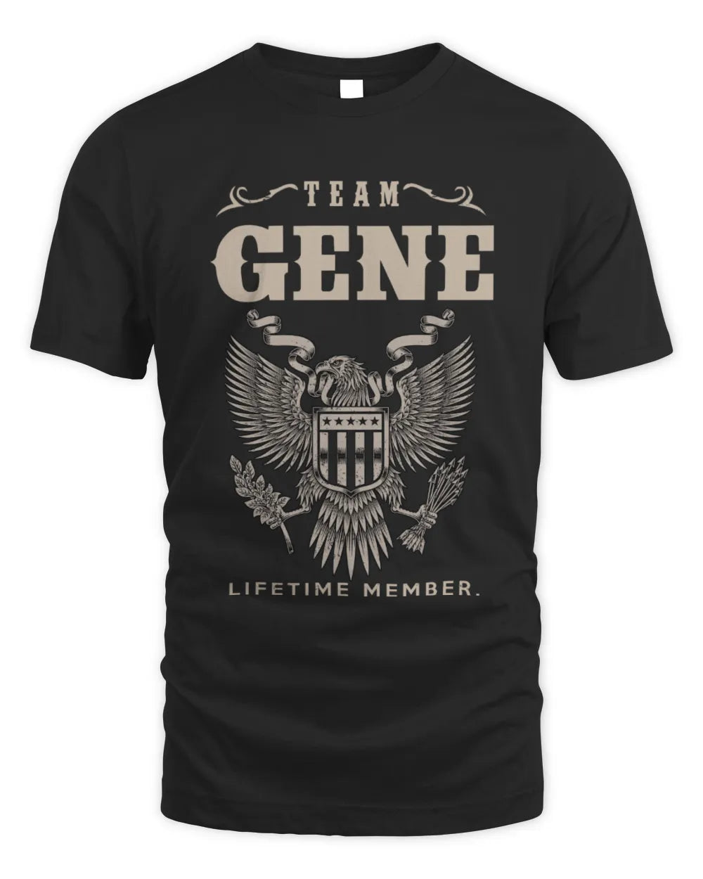 GENE TP06-K82 – Personalized Classic Style Apparel “Team NAME Lifetime Member” - Unisex Standard T-Shirt - Black