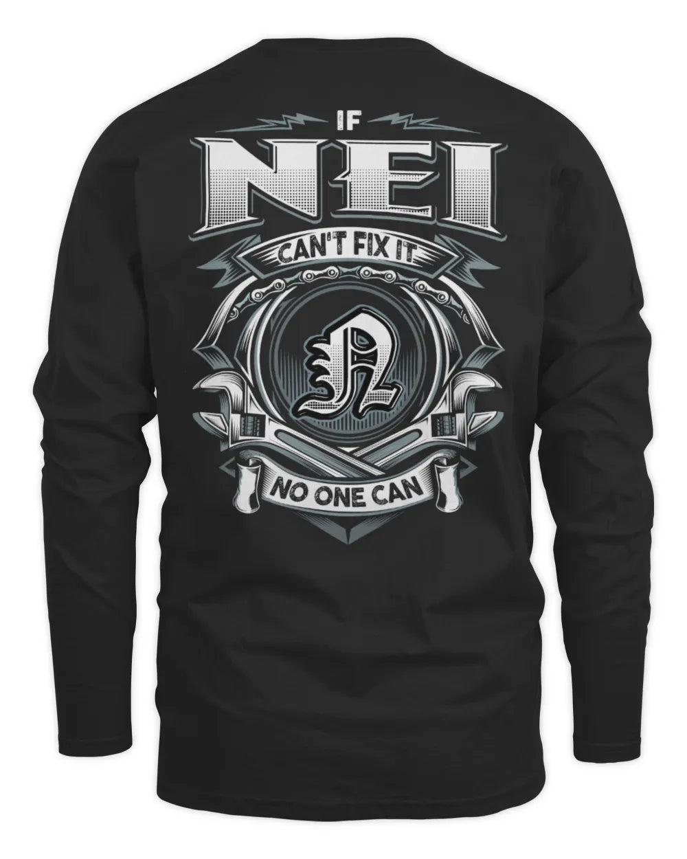 NEI AP81-K4-626 - Personalized Ahmed Quote Apparel “If Ahmed Can't Fix It, No One Can” - Men's Long Sleeved T-Shirt - Black