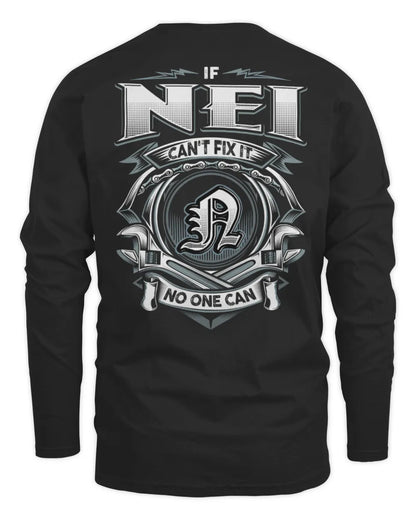NEI AP81-K4-626 - Personalized Ahmed Quote Apparel “If Ahmed Can't Fix It, No One Can” - Men's Long Sleeved T-Shirt - Black