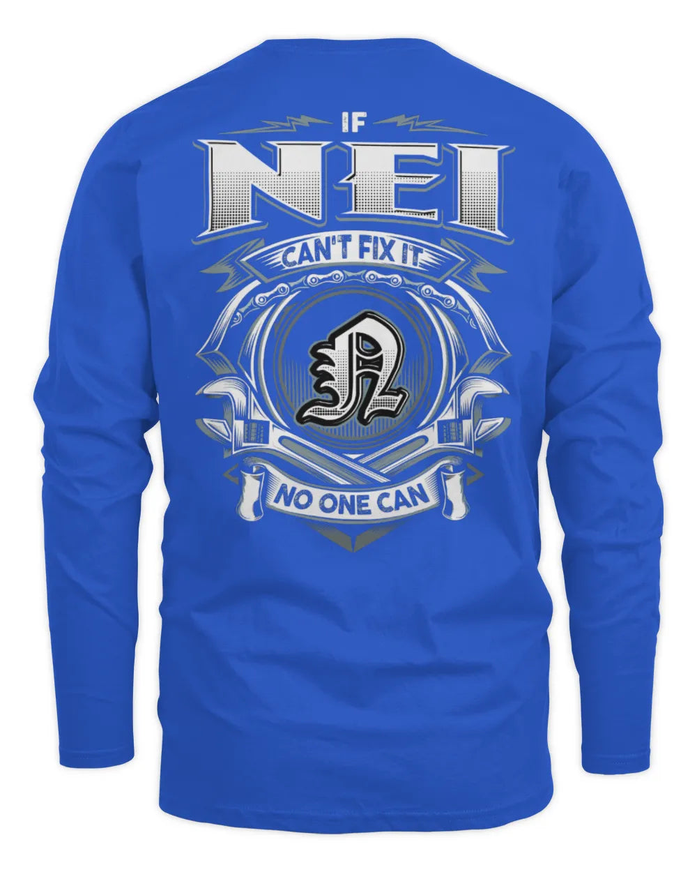 NEI AP81-K4-626 - Personalized Ahmed Quote Apparel “If Ahmed Can't Fix It, No One Can” - Men's Long Sleeved T-Shirt - Royal