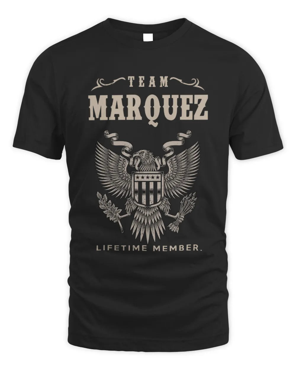 MARQUEZ TP06-K82 – Personalized Classic Style Apparel “Team NAME Lifetime Member” - Unisex Standard T-Shirt - Black