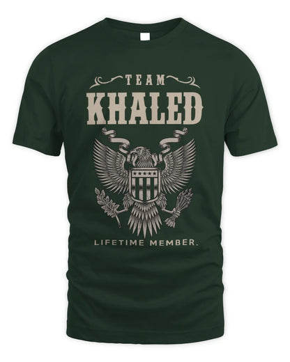KHALED TP06-K82 – Personalized Classic Style Apparel “Team NAME Lifetime Member” - Unisex Standard T-Shirt - Forest Green