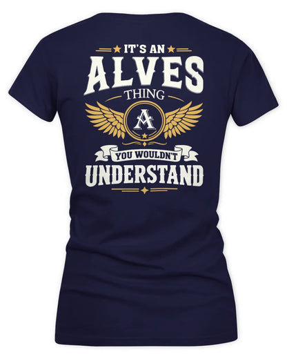 ALVES KT06-M008 It’s a [NAME] Thing – You Wouldn’t Understand | Personalized Vintage T-Shirt - Women's V-Neck T-Shirt - Navy