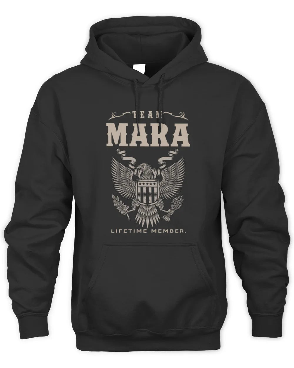 MARA TP06-K82 – Personalized Classic Style Apparel “Team NAME Lifetime Member” - Unisex Hoodie - Black