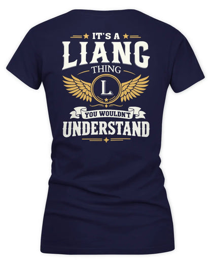 LIANG KT06-M008 It’s a [NAME] Thing – You Wouldn’t Understand | Personalized Vintage T-Shirt - Women's V-Neck T-Shirt - Navy