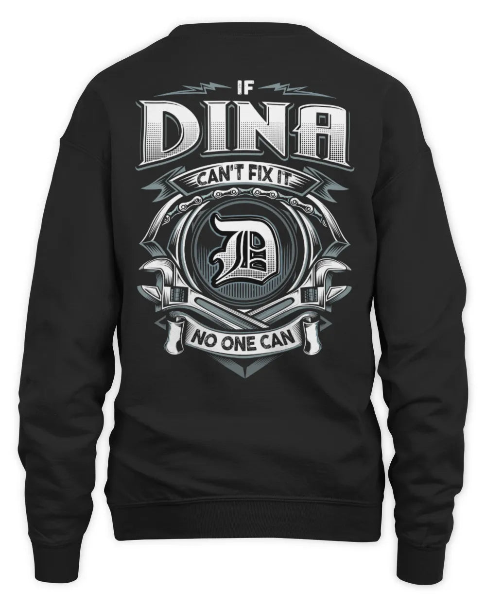 DINA AP81-K4-626 - Personalized Ahmed Quote Apparel “If Ahmed Can't Fix It, No One Can” - Unisex Sweatshirt - Black