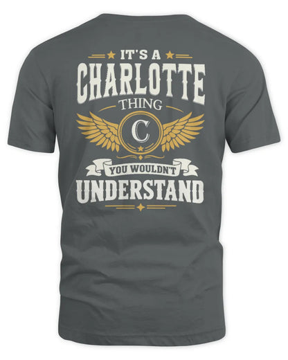 CHARLOTTE KT06-M008 It’s a [NAME] Thing – You Wouldn’t Understand | Personalized Vintage T-Shirt - Unisex Standard T-Shirt - Charcoal