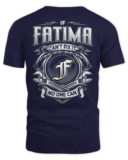 FATIMA AP81-K4-626 - Personalized Ahmed Quote Apparel “If Ahmed Can't Fix It, No One Can” - Unisex Standard T-Shirt - Navy