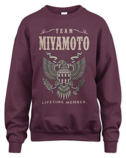 MIYAMOTO TP06-K82 – Personalized Classic Style Apparel “Team NAME Lifetime Member” - Unisex Sweatshirt - Maroon