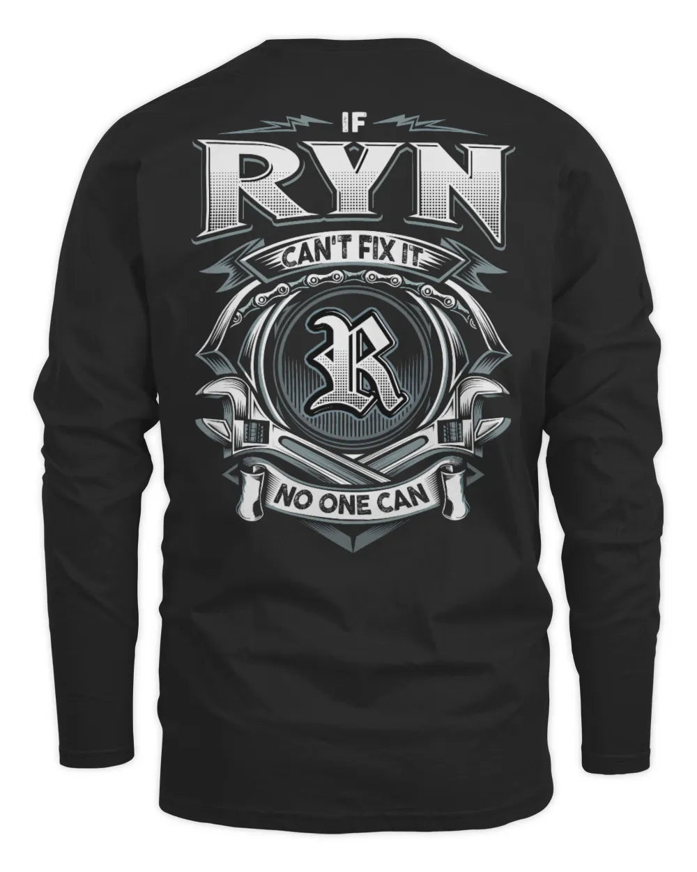 RYN AP81-K4-626 - Personalized Ahmed Quote Apparel “If Ahmed Can't Fix It, No One Can” - Men's Long Sleeved T-Shirt - Black