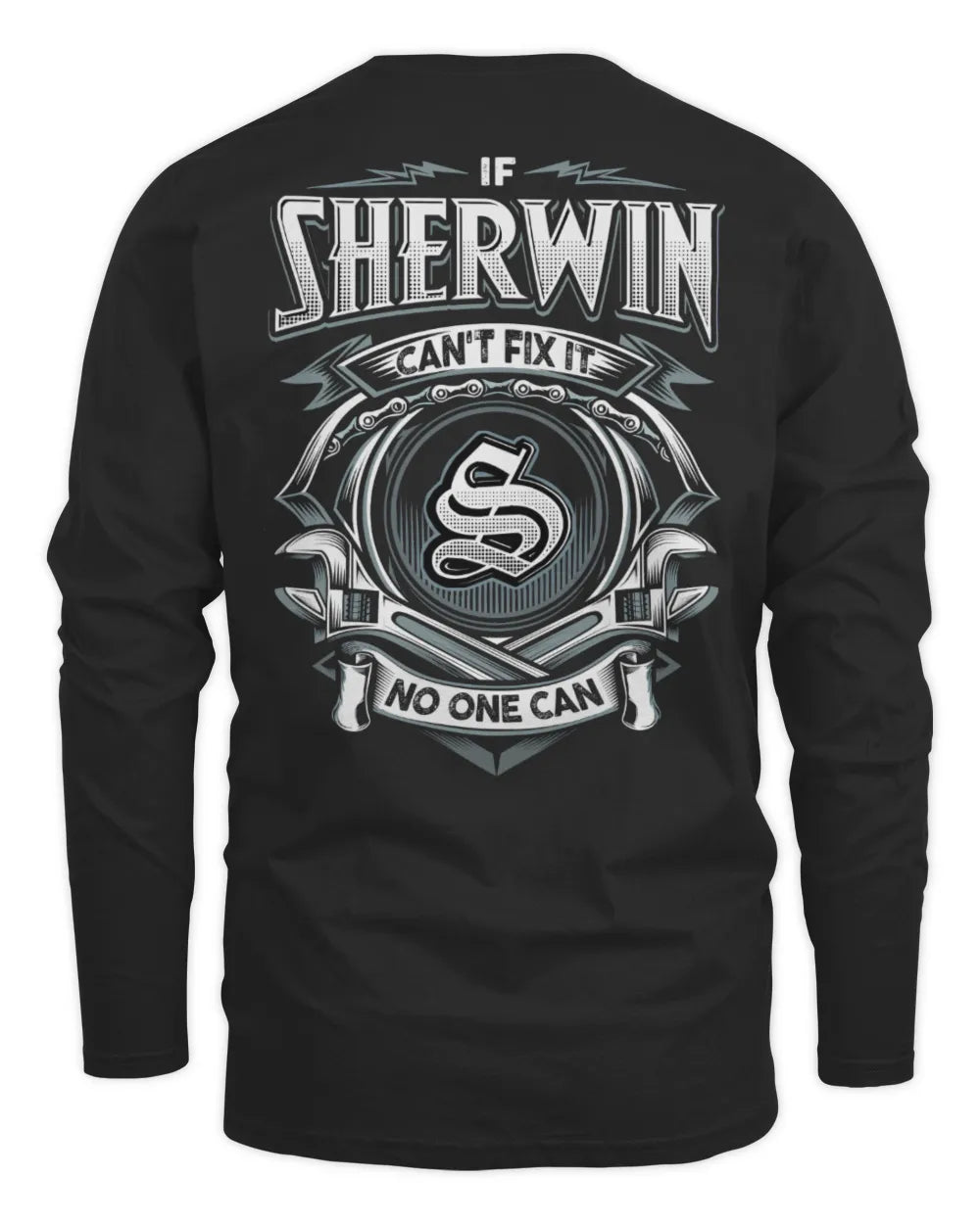 SHERWIN AP81-K4-626 - Personalized Ahmed Quote Apparel “If Ahmed Can't Fix It, No One Can” - Men's Long Sleeved T-Shirt - Black